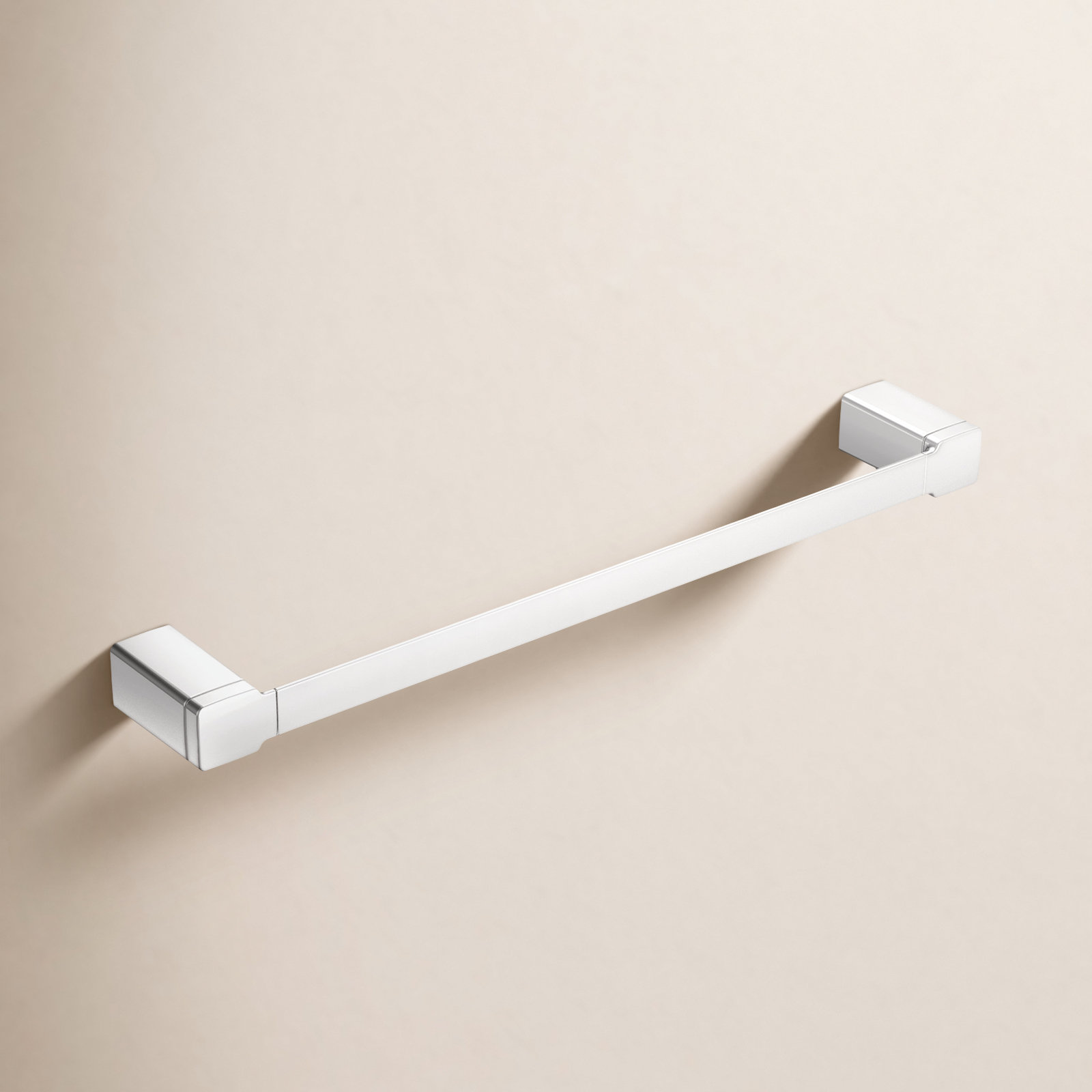 90 Degree 18" Wall-Mounted Towel Bar, Chrome