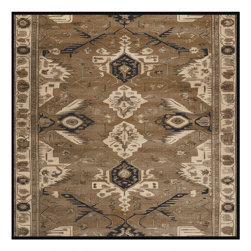 Tapis brun lavable à la machine, Carré 4 pi