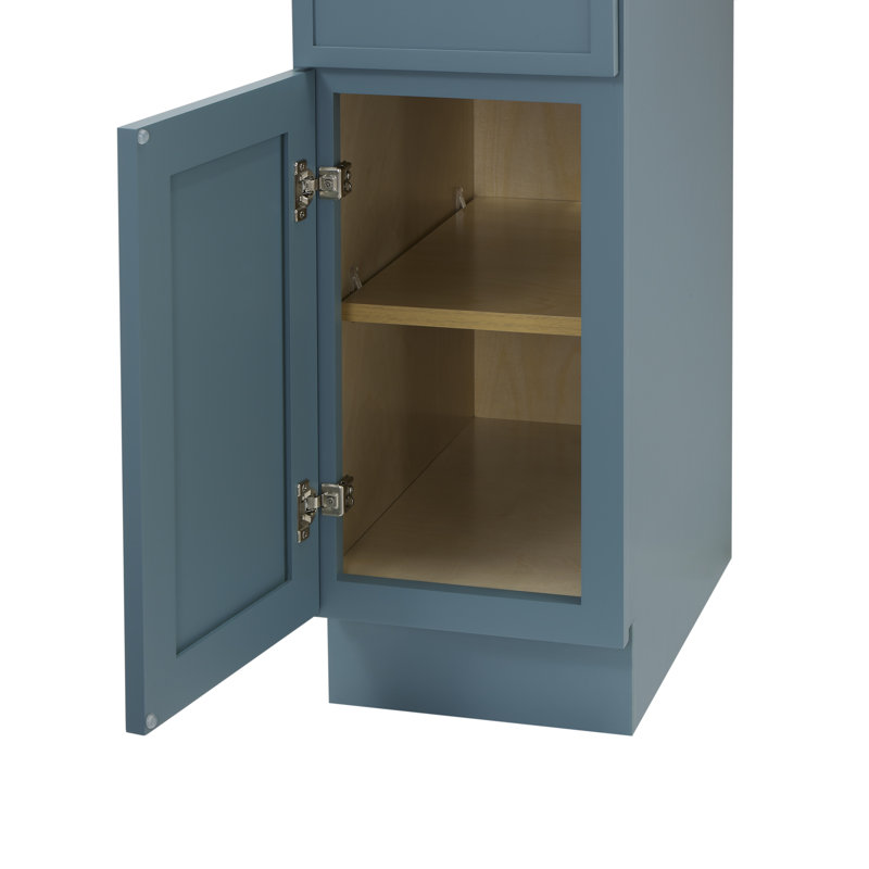 12" W Birch Plywood Freestanding Single Base Storage Cabinet, Sea Green