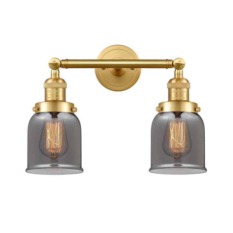 Éclairage pour salle de bain 2 lumières à intensité variable ClipperCove, Plated Smoked, Satin Gold