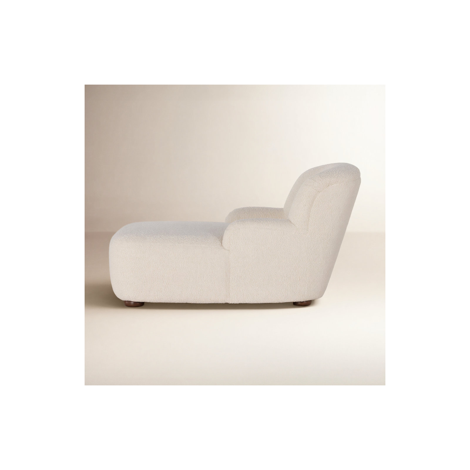 Alura 36" Chaise Lounge, Ecru Luxe Boucle