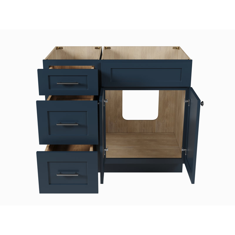 Meuble-lavabo simple 39 po avec base à tiroir Disar, Bleu
