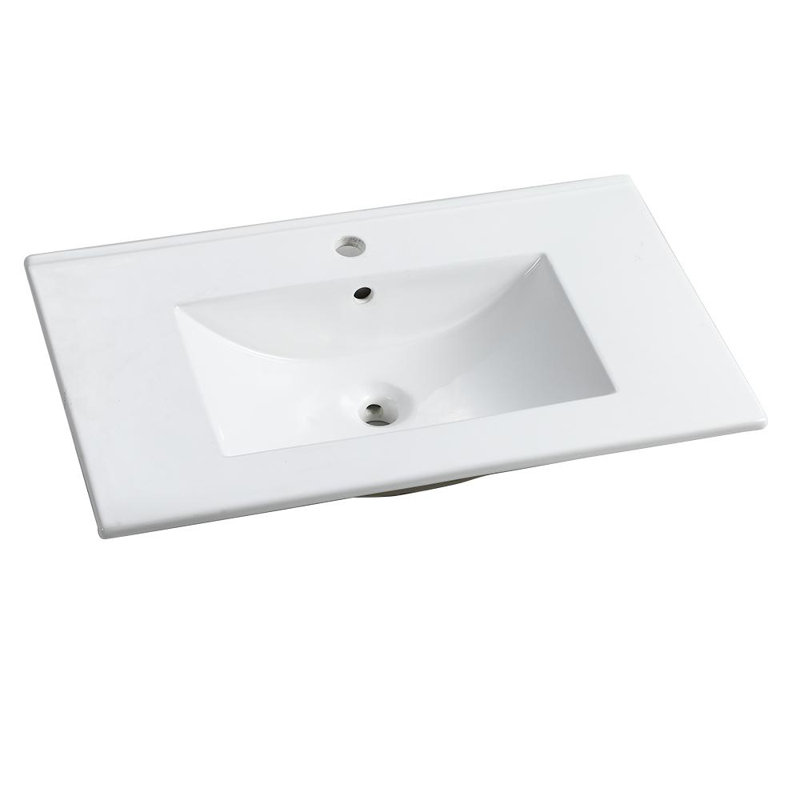 30" Contemporary Rectangular Ceramic Top Sink Basin
