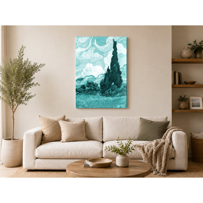 Champ de blé avec cyprès (1889) - Portrait, art mural sur toile, 11" W x 14" H