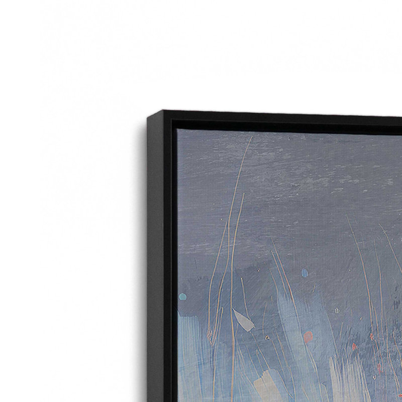 Blue Blooms Rising I Canvas Print in a Frame, Satin Black, 18.75" H x 12.75" W