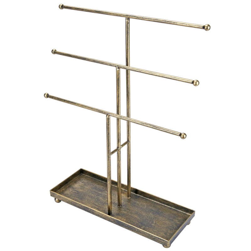 3 Tier Metal Jewellery Stand, Brass