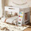 Lits de rangement simple TG au-dessus de grand lit double, lit en bois aggloméré moderne pour maison familiale