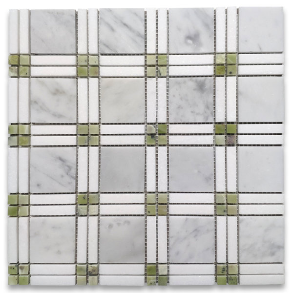 12" x 12" Marble Versailles Mosaic Wall & Floor Tile