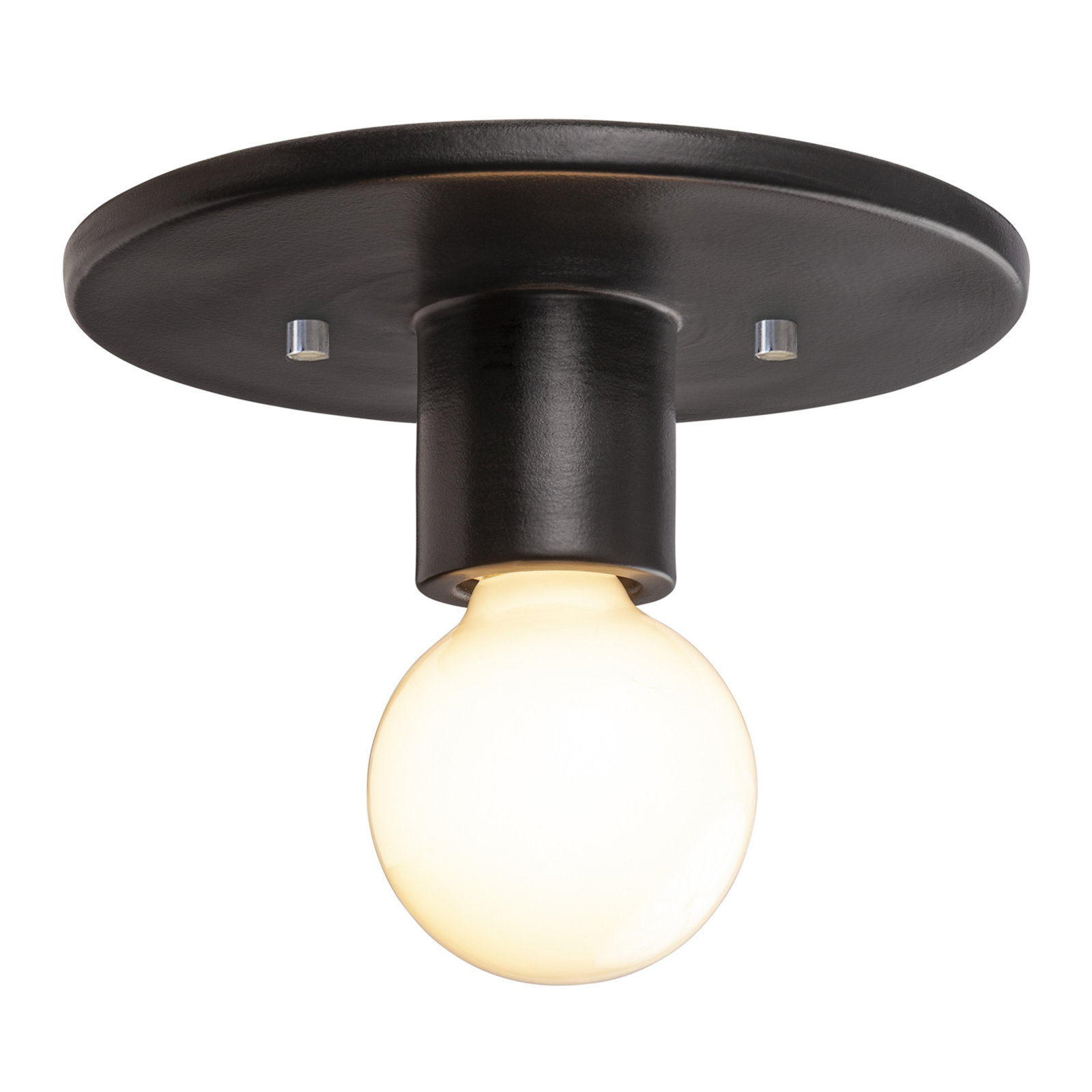 Ambrette Single Light Flush Mount, Carbon Matte Black