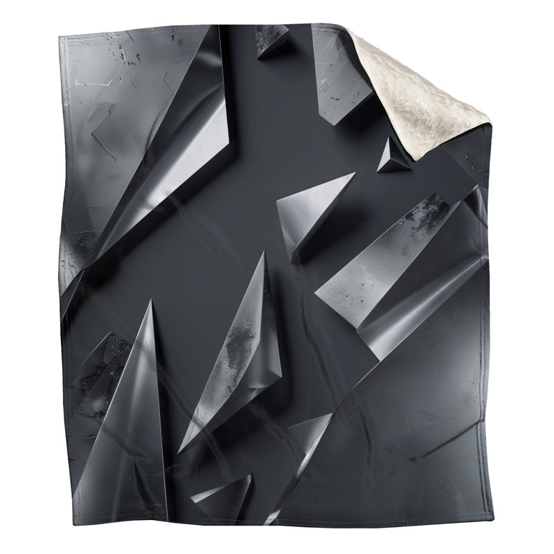Metallic Geometric Shapes Blankets, 60in W x 80in H