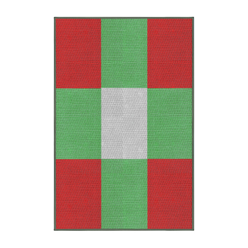 Tapis décoratif à motifs rouge/gris, Rectangle 2 pi x 3 pi