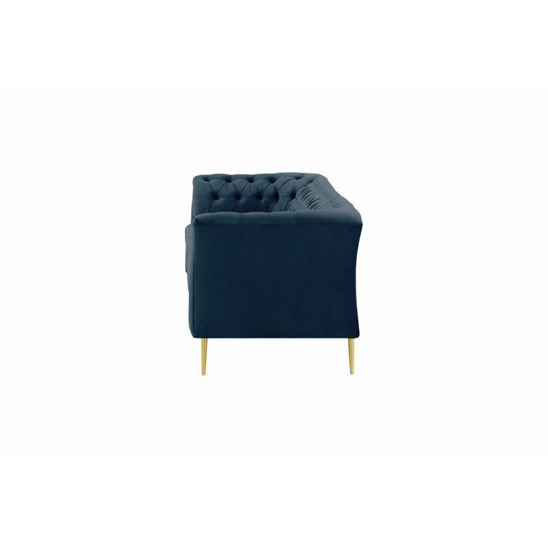 Ranae Chesterfield Sofa, 2, Navy, 74cm H x 183cm W x 80cm D