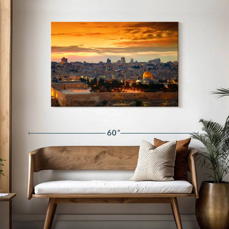 Harpa Jerusalem Sunset Cityscape, 30" H x 45" W