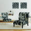 Fauteuil de chambre rembourré doré Mettalic
