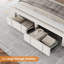 Structure de lit de rangement rembourrée avec tiroirs, lit plateforme avec lattes en bois massif, aucun sommier tapissier requis-1336035101-1336035091