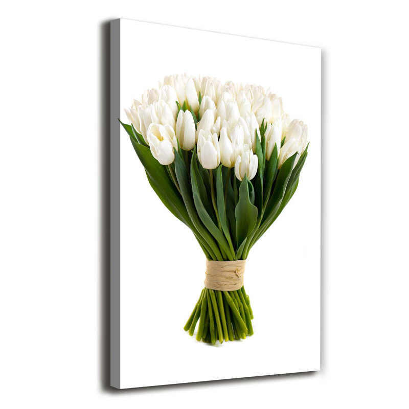 White Tulips - Wrapped Canvas Print