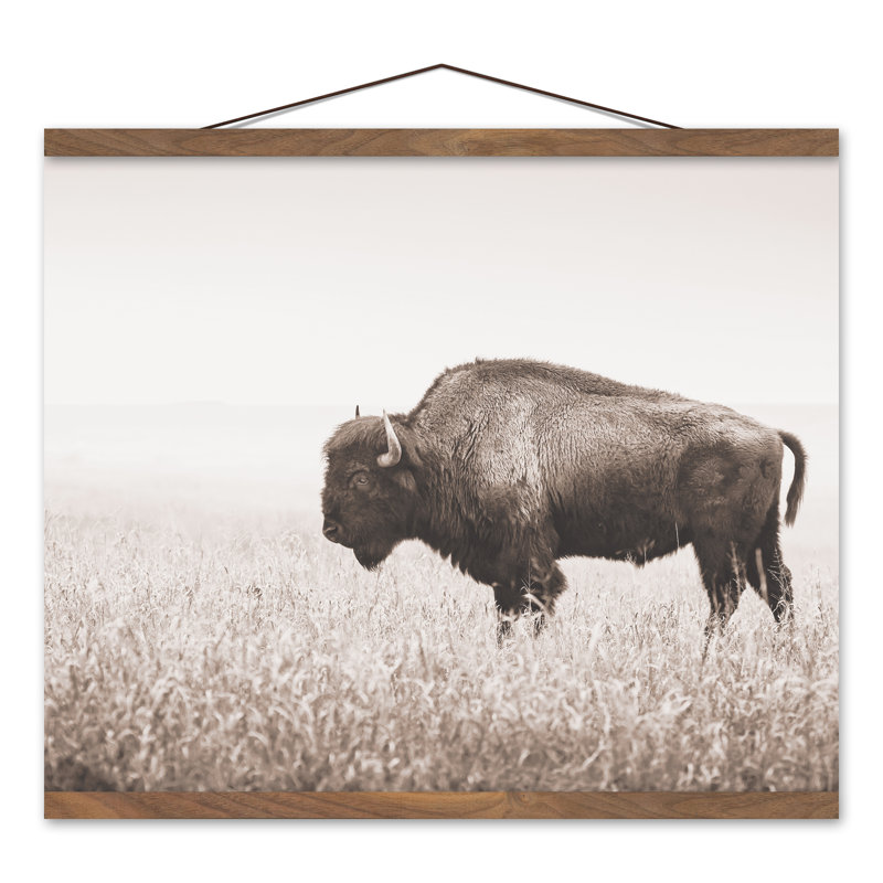 Décoration murale bison sépia