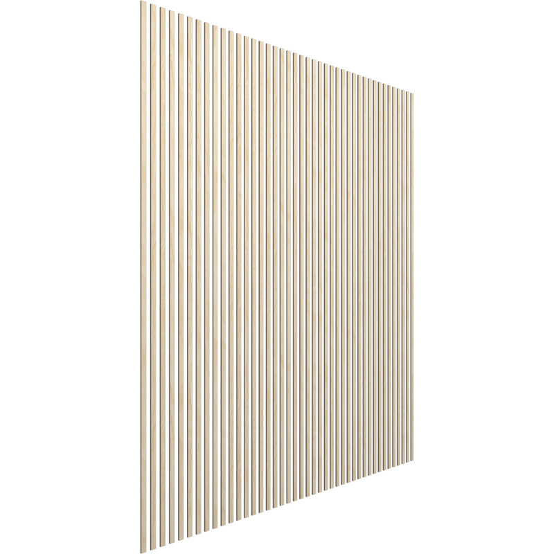 Adjustable Wood Slat Wall Panel Kit, Birch, 1"W x 94"H x 0.25"T