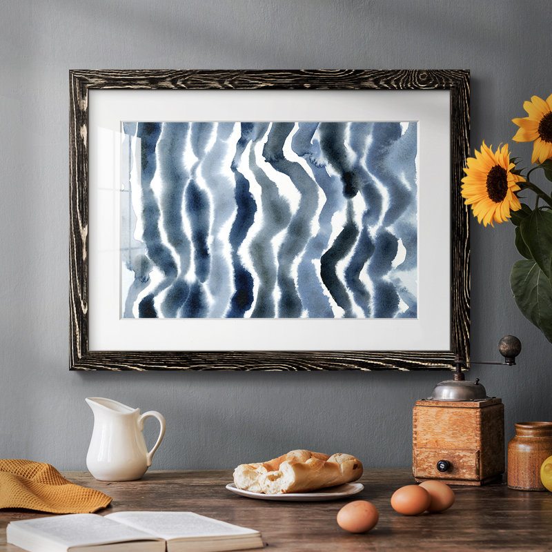 Vraie vague bleue II, H 14 po x l 20 po x P 1,5 po, Noir