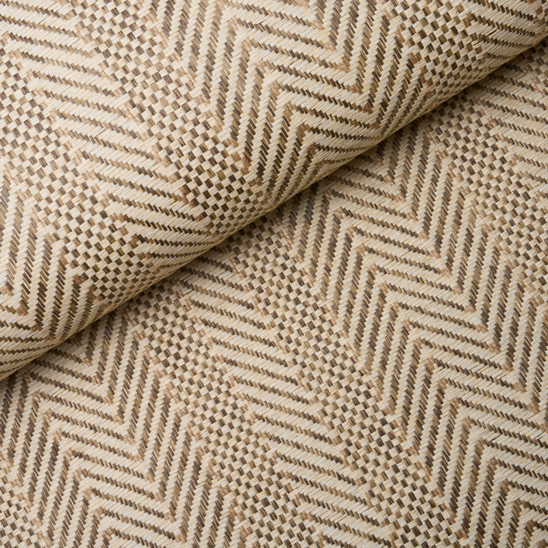 Zig Zag Paperweave Wallpaper, Flax