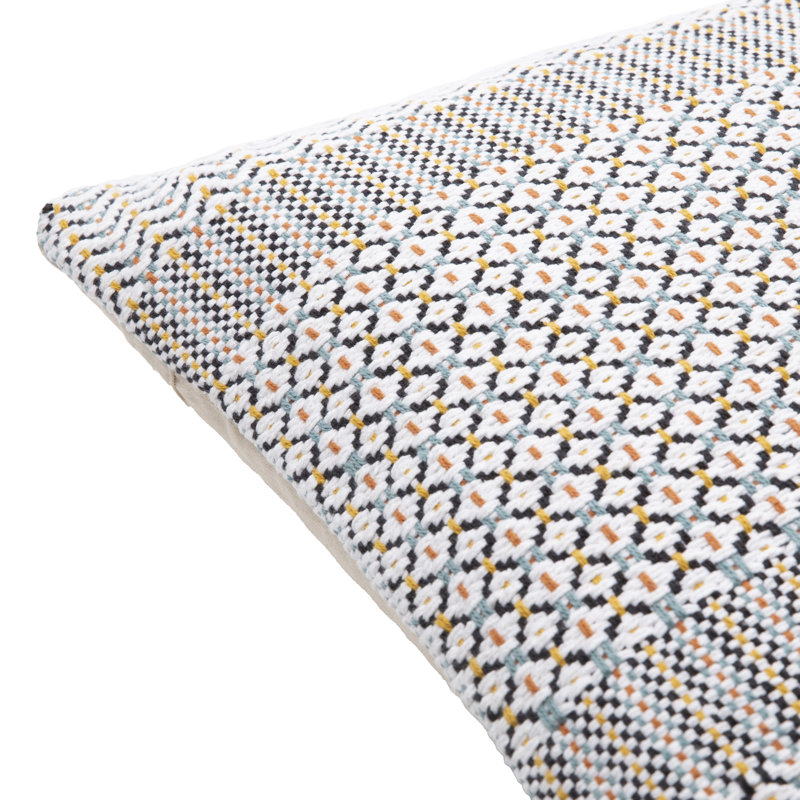 Geometric Cotton Pillow Cover, 22" x 22"