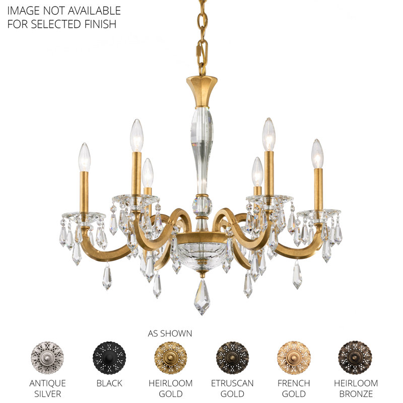 Napoli 6 - Light Chandelier, Antique Silver