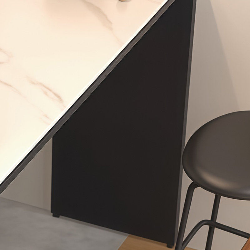 Table de bar moderne de style moderne, Blanc/Noir, Brun / Noir, H 41,3 po x L 78,7 po x l 15,7 po