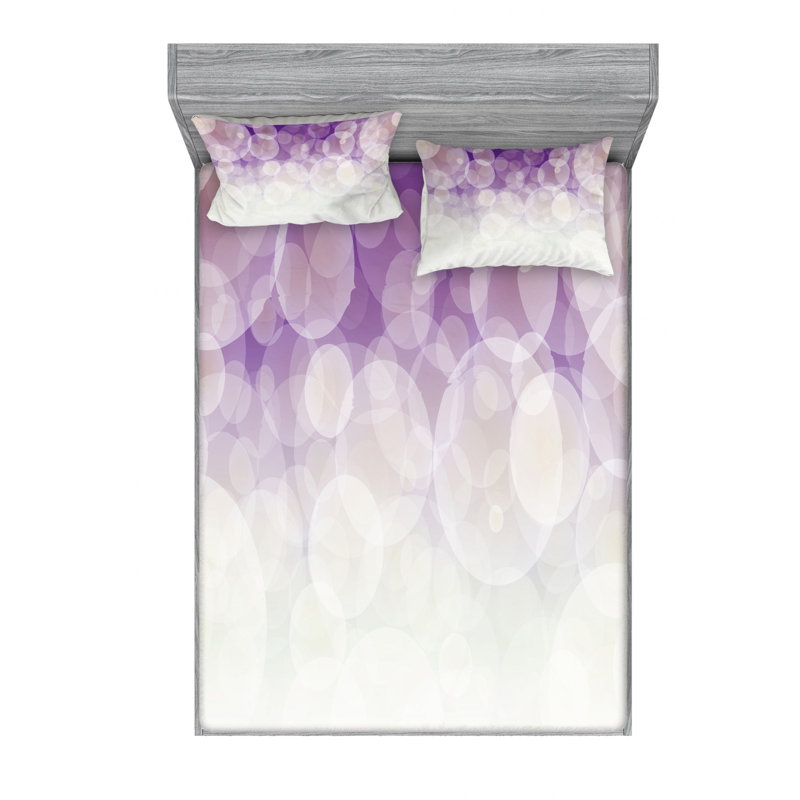 Microfiber Geometric Sheet Set, Queen Sheet Set with Fitted Sheet