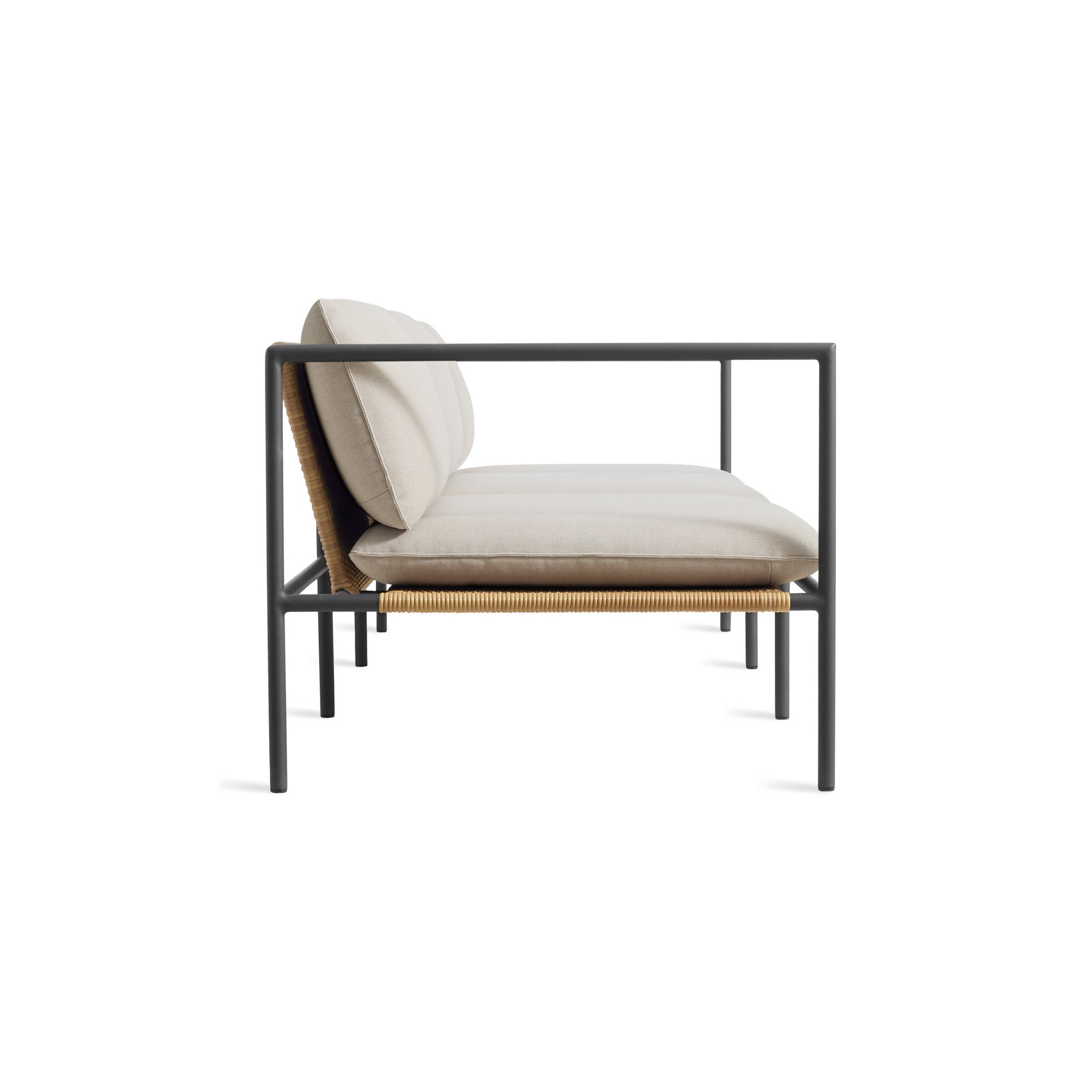 Dog Days 93'' Wide Patio Sofa with Sunbrella® Cushions, Sunbrella Linen, Charcoal