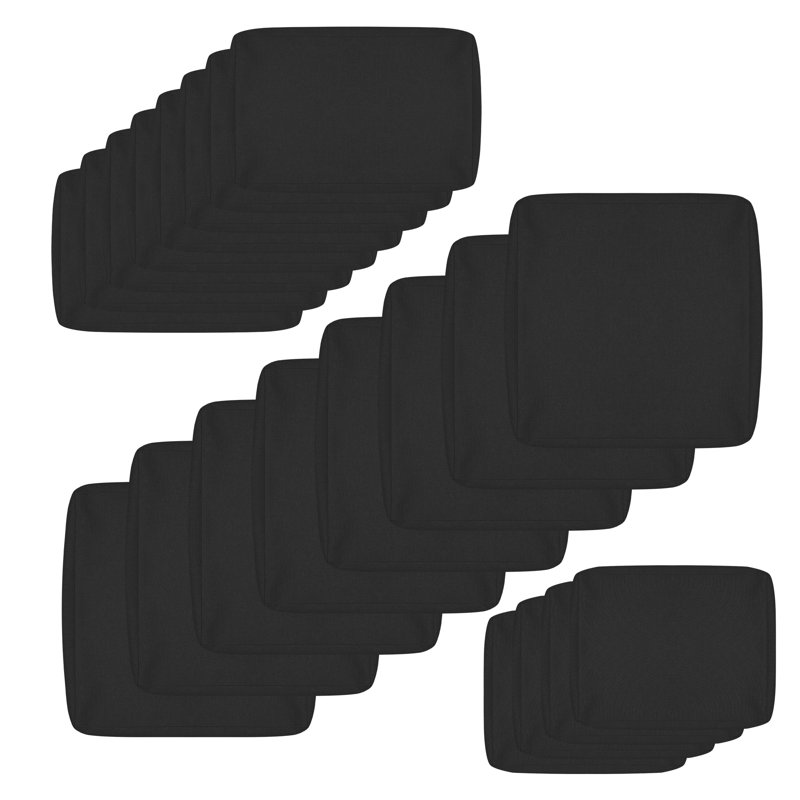Ensemble de housses de coussin 10 pièces pour housses de patio, Noir, 20