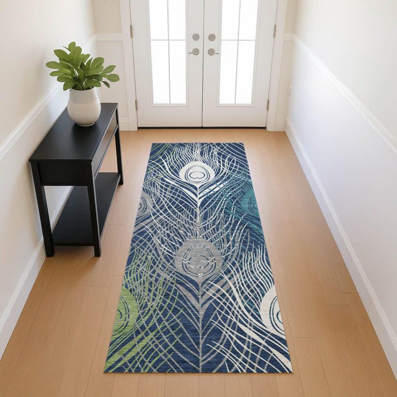 Machine Washable Indoor/Outdoor Howle ACN2273 Floral Rug, Runner 2'3" x 7'6"