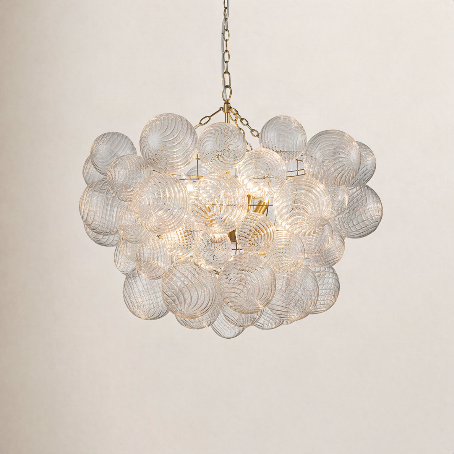 8 - Light Dimmable Chandelier, Brass