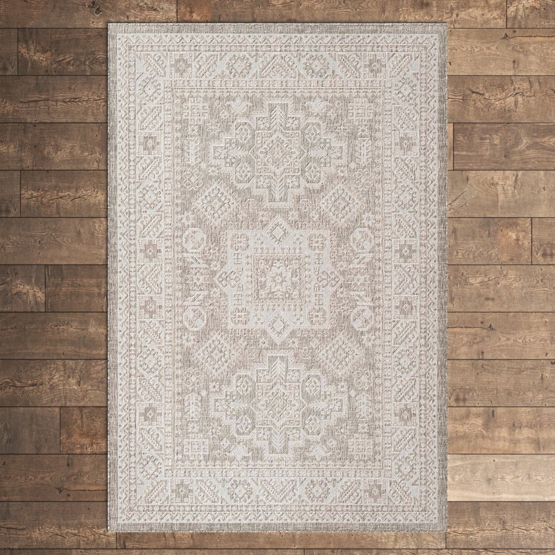 Tapis intérieur / extérieur beige Danera, Rectangle 6 pi x 9 pi