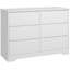 Commode haute 6 tiroirs en bois, commode de rangement moderne avec plateau large, blanc-1138106486