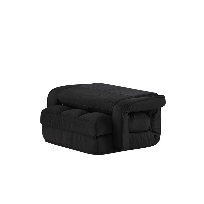 Fauteuil inclinable en lin / chaise sur pied, gris foncé, Noir