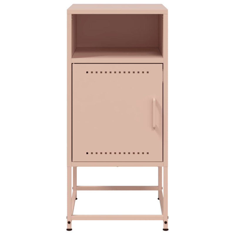 Rahkia 36cm W Steel Bedside Table, Pink