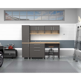 Inval Kratos 5-Pc Garage Storage System with Open Storage and Workbench