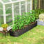 Boîte à fleurs surélevée galvanisée pour jardin, 4,9 x 2 x 1 pi, noir-575339352-575339373