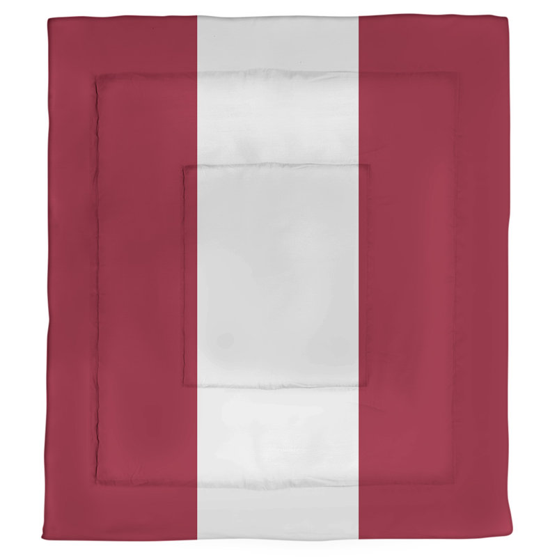 Édredon réversible en microfibre College Stripes Tennessee, Édredon simple TG, Rouge / Blanc