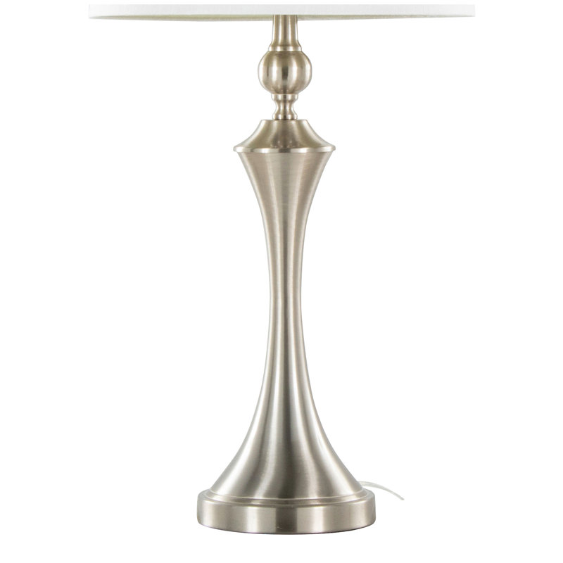 Flint 30" Contemporary Metal Table Lamp with Textured Slub Linen Shade and Built-In USB Port from Grandview Gallery by LumiSource - Set of 2