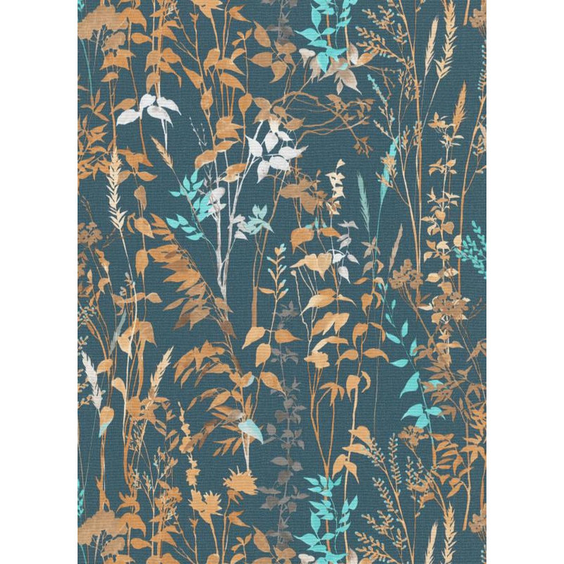 Rouleau de papier peint L 33 pi x l 21 po, Bleu / Brun