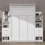 Lit escamotable double intégré au mur avec 4 tiroirs, lumières DEL et tablettes de rangement