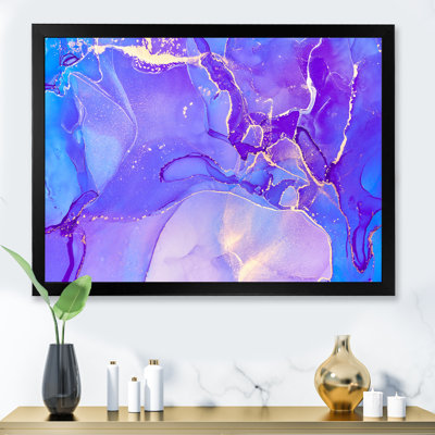 «Mauve et bleu» fuchsia liquide, art - impression sur toile