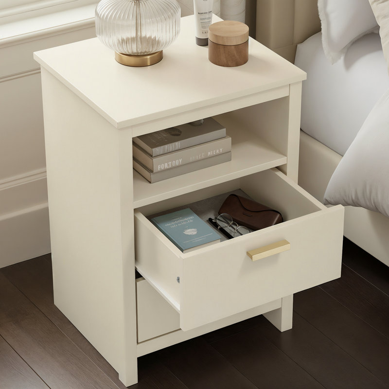 Bonnie 2 Drawer Bedside Table, Natural