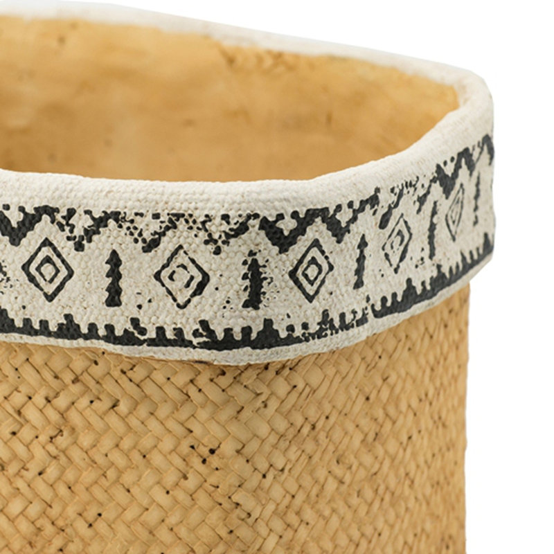 Ensemble de 2 pots à fleurs rectangulaires avec bordure géométrique, L: 10,5 x 8,5 x 8 po