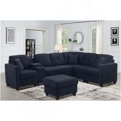 Sectional Sofa, Dark Blue