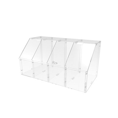 Clear Acrylic Candy Bin Partitioned Dry Food Display Spices Container Retail Donut Cookie Bin Ships