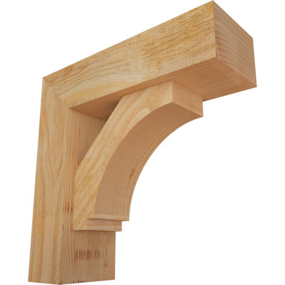 6"W x 18"D x 18"H Imperial Block Rough Sawn Bracket w/ Offset Brace, Douglas Fir