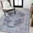 Heidine Chenille Cottage Medallion Machine-Washable Gray/Blue/White Rug-1606056415