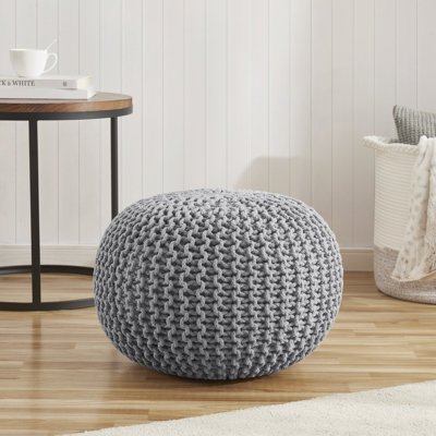 Cotton Round Pouf Foot Stool Ottoman 